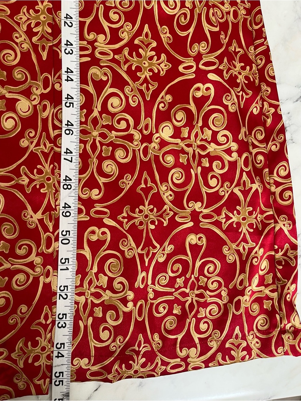 Natori Classics Vintage 90’s Y2K Red and Gold Satin Robe Saks Fifth Avenue 1X - Picture 8 of 12